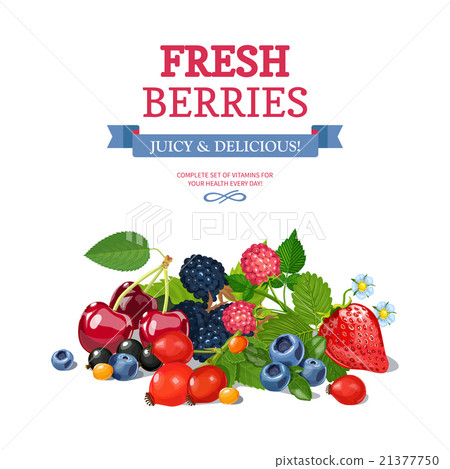 Fresh Berries Background Ad Background Poster - Stock Illustration ...