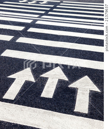 Zebra crossing with white marking lines Zebra crossing with white marking lines 21379637