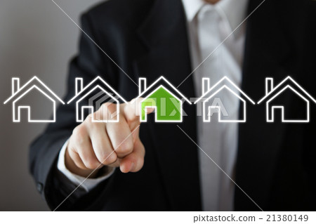 Businessman choosing house, real estate concept 21380149
