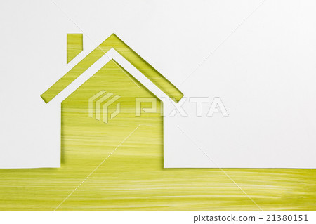 Real Estate Concept.  Paper house figure and blank 21380151