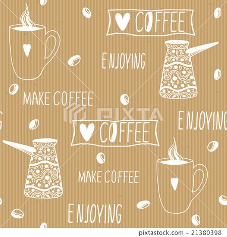 Seamless vector texture of craft paper with coffee 21380398
