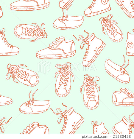 Seamless pattern with sneakers . - Stock Illustration [21380438] - PIXTA