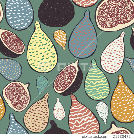 Seamless pattern with figs and fancy art elements Seamless pattern with figs and fancy art elements 21380472