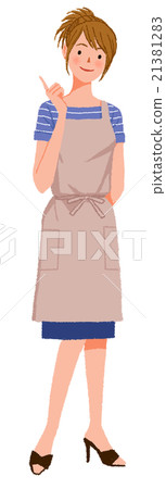圍裙女性手指站 21381283