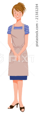 Apron woman _ greeting Apron woman _ greeting 21381284