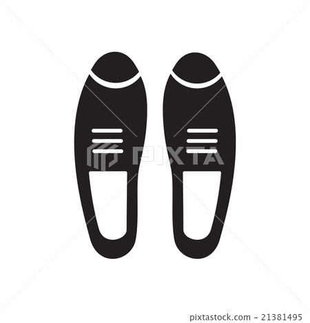 Flat icon in black and white male shoes - Stock Illustration [21381495 ...
