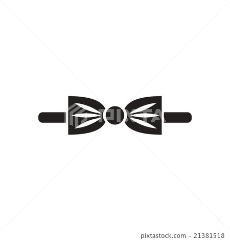 Flat icon in black and white bow tie 21381518