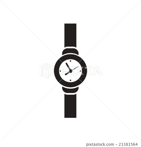 Flat icon in black and white Wrist Watch 21381564