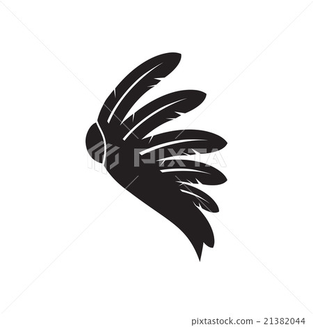 Flat icon in black and white Indian feathers 21382044