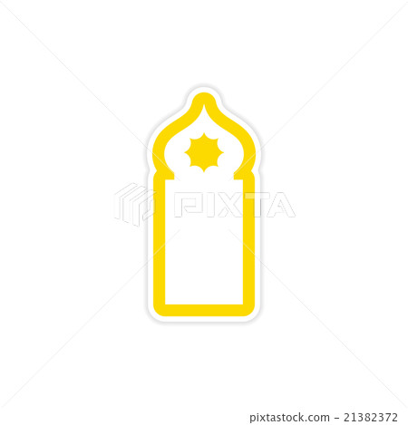 stylish paper sticker on white background Arab stylish paper sticker on white background Arab 21382372