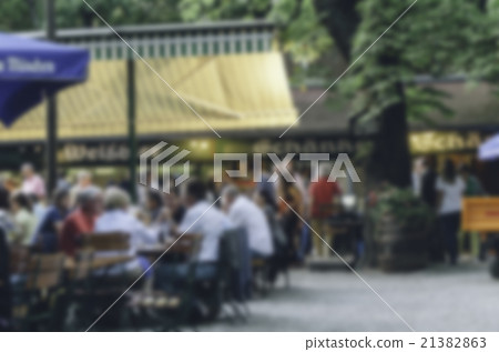 abstract blur in Beer garden in Bavaria, Germany 21382863