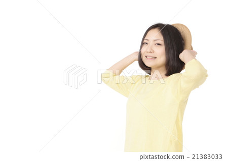 Young lady of straw hat Young lady of straw hat 21383033