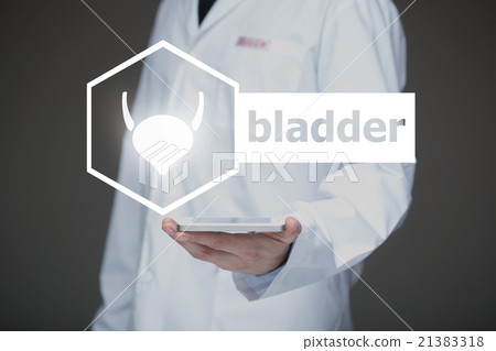 Doctor working on a virtual screen. medical Doctor working on a virtual screen. medical 21383318