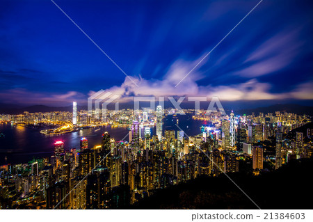 香港太平山頂一百萬美元夜景 香港太平山頂一百萬美元夜景 21384603