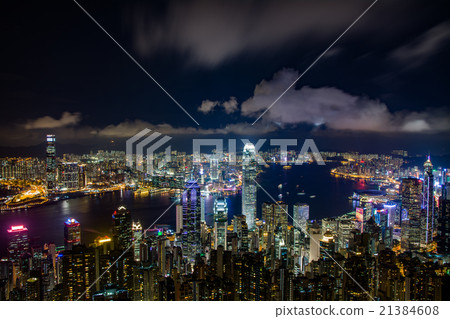 香港太平山頂一百萬美元夜景 香港太平山頂一百萬美元夜景 21384608