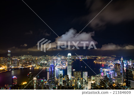 A million dollar night view from Hong Kong Victoria Peak A million dollar night view from Hong Kong Victoria Peak 21384609