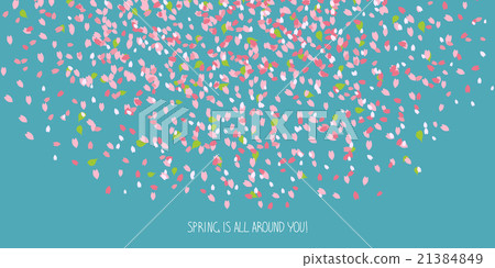 'Spring is all around you!' card. Cherry petals. 'Spring is all around you!' card. Cherry petals. 21384849