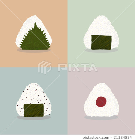 Four types of onigiri. Rice balls Japanese cuisine Four types of onigiri. Rice balls Japanese cuisine 21384854