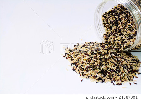Pile of rice on a white background. Pile of rice on a white background. 21387301