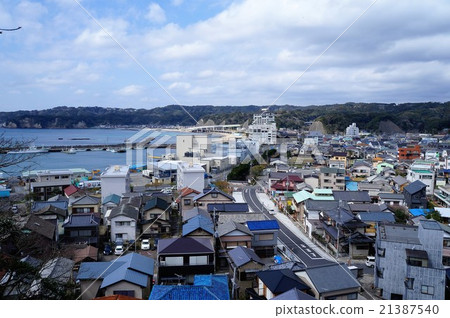 The streets of Katsuura city in Chiba Prefecture viewed from the hill 21387540