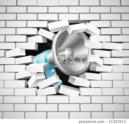 Megaphone Breaking Brick Wall 21387612
