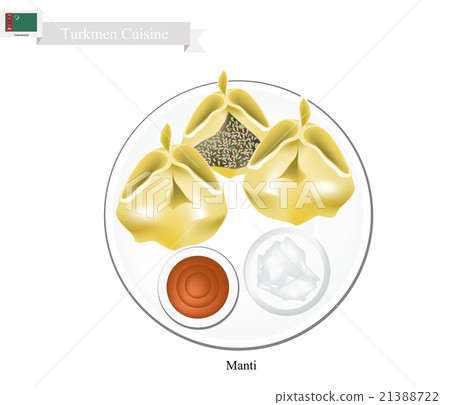 Manti or Turkmen Dumpling Filled with Spiced Meat 21388722