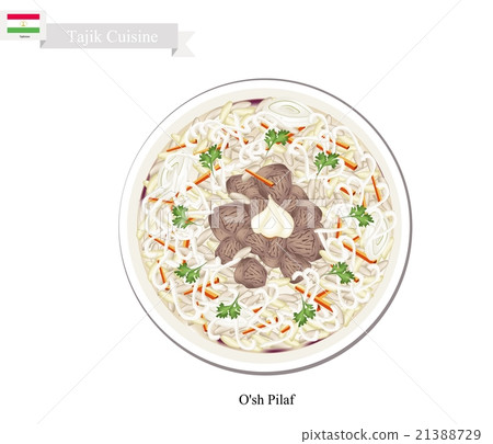 O'sh Pilaf or Tajik Rice with Meat and Vegetables O'sh Pilaf or Tajik Rice with Meat and Vegetables 21388729
