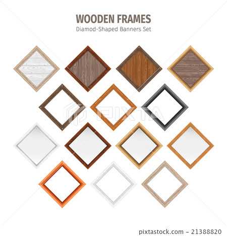 Wooden Diamond-Shaped Banners Set Wooden Diamond-Shaped Banners Set 21388820