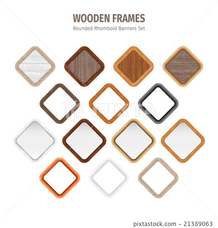 Wooden Rounded Rhomboid Frames 21389063