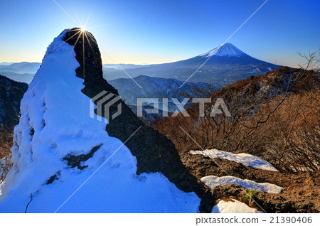 Onigatake山和富士山的Oniga岩石 Onigatake山和富士山的Oniga岩石 21390406