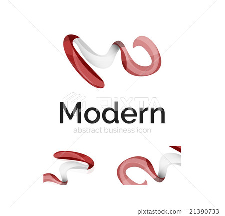 Vector abstract ribbon logo with business card 21390733