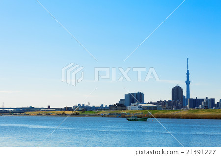 View of Tokyo Sky Tree from Arawa River's Kawahara 21391227