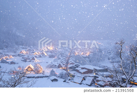 Shirakawago light-up snowfall Shirakawago light-up snowfall 21391508
