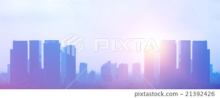 Colorful buildings with sunlight 21392426