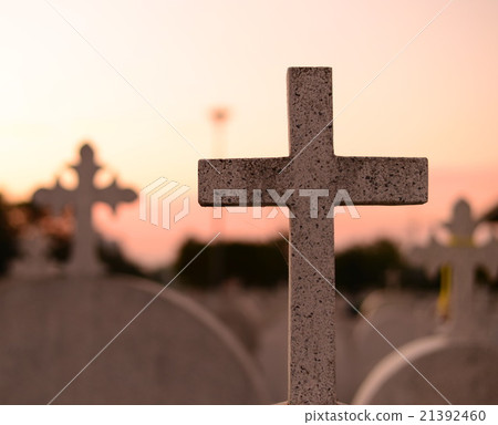 marble cross on graveyard marble cross on graveyard 21392460