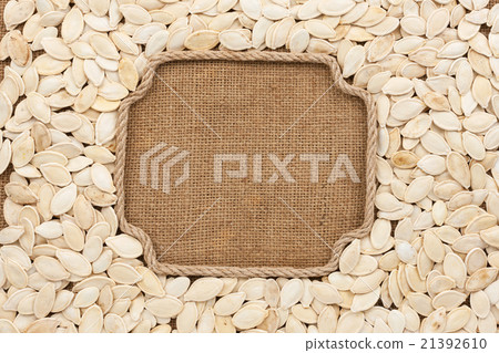 Figured frame made of rope with pumpkin seeds Figured frame made of rope with pumpkin seeds 21392610