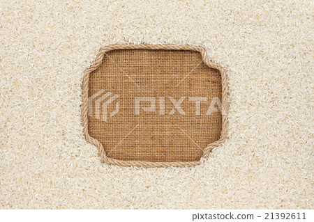 Figured frame made of rope with rice grains Figured frame made of rope with rice grains 21392611