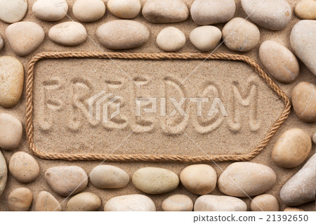 Pointer made of rope with an inscription FREEDOM Pointer made of rope with an inscription FREEDOM 21392650
