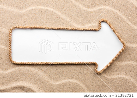 Pointer made of rope with a white background 21392721