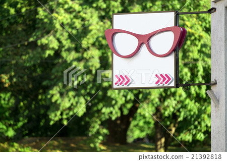 Blank optics glasses sign advertising Blank optics glasses sign advertising 21392818