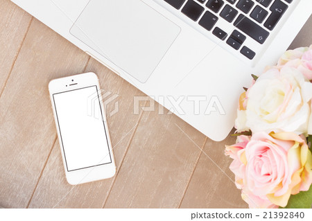 styled desktop with modern phone styled desktop with modern phone 21392840