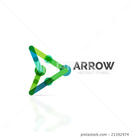 Linear arrow abstract logo, connected multicolored Linear arrow abstract logo, connected multicolored 21392974