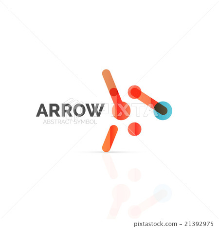 Linear arrow abstract logo, connected multicolored Linear arrow abstract logo, connected multicolored 21392975