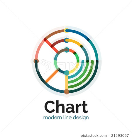 Thin line chart logo design. Graph icon modern - Stock Illustration ...