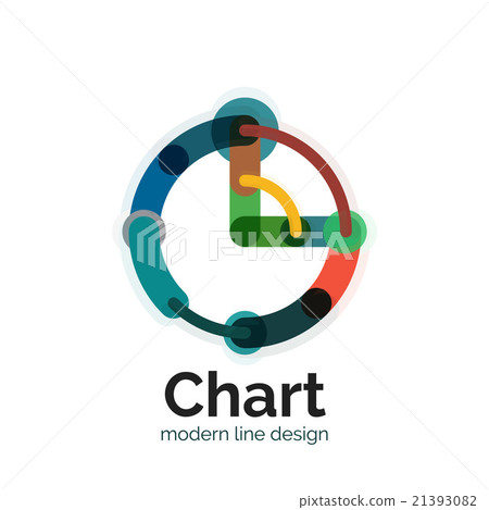 Thin line chart logo design. Graph icon modern - Stock Illustration ...