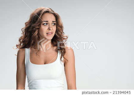 The young woman's portrait with frightened The young woman's portrait with frightened 21394045