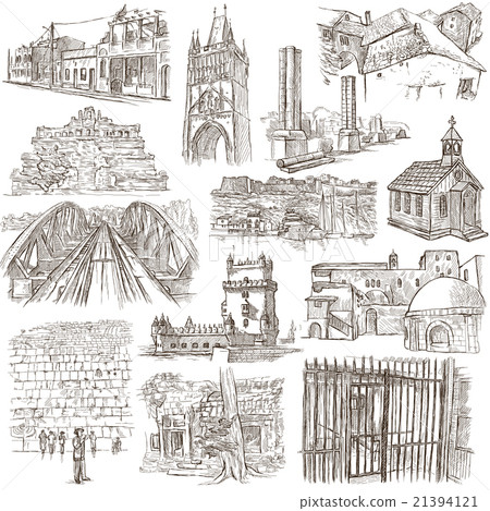 Architecture Freehand Sketching Pack Stock Illustration