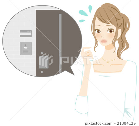 The entrance of the apartment Explain the female impatience 21394129