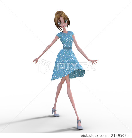 藍色短上衣禮服女性perming3DCG例證材料 藍色短上衣禮服女性perming3DCG例證材料 21395083