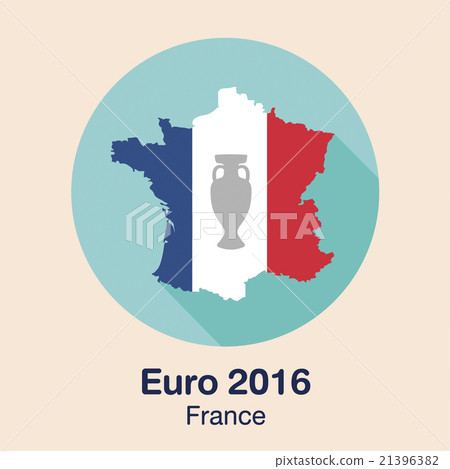 France Euro 2016 logos. flat design, Retro Style. 21396382